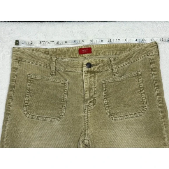 Vintage Mossimo Corduroy Flare Women's Size 13 Pants Faded Olive Beige - Picture 2 of 10